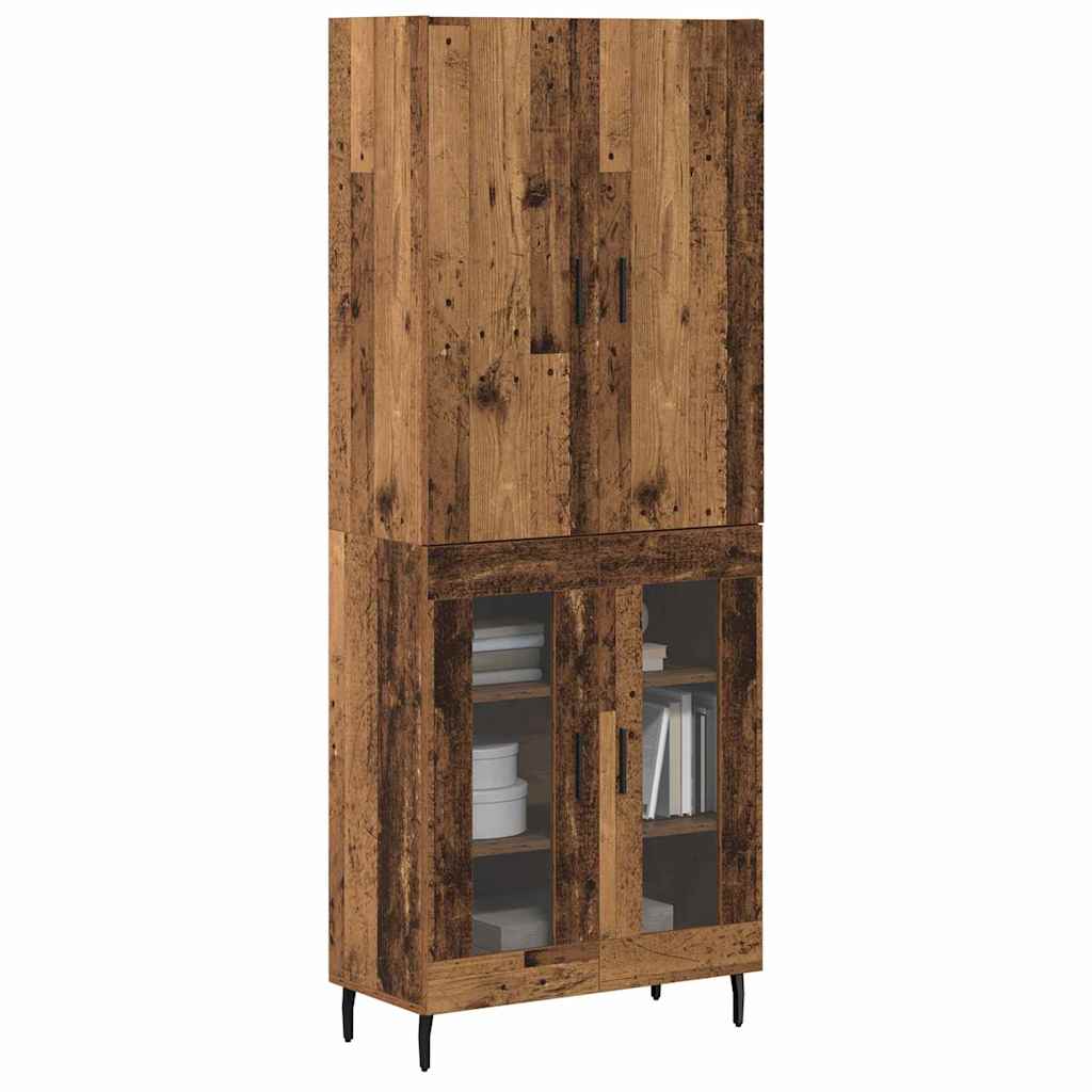 Highboard Wandmontiert Altholz 69,5 x 34 x 180 cm Holzwerkstoff