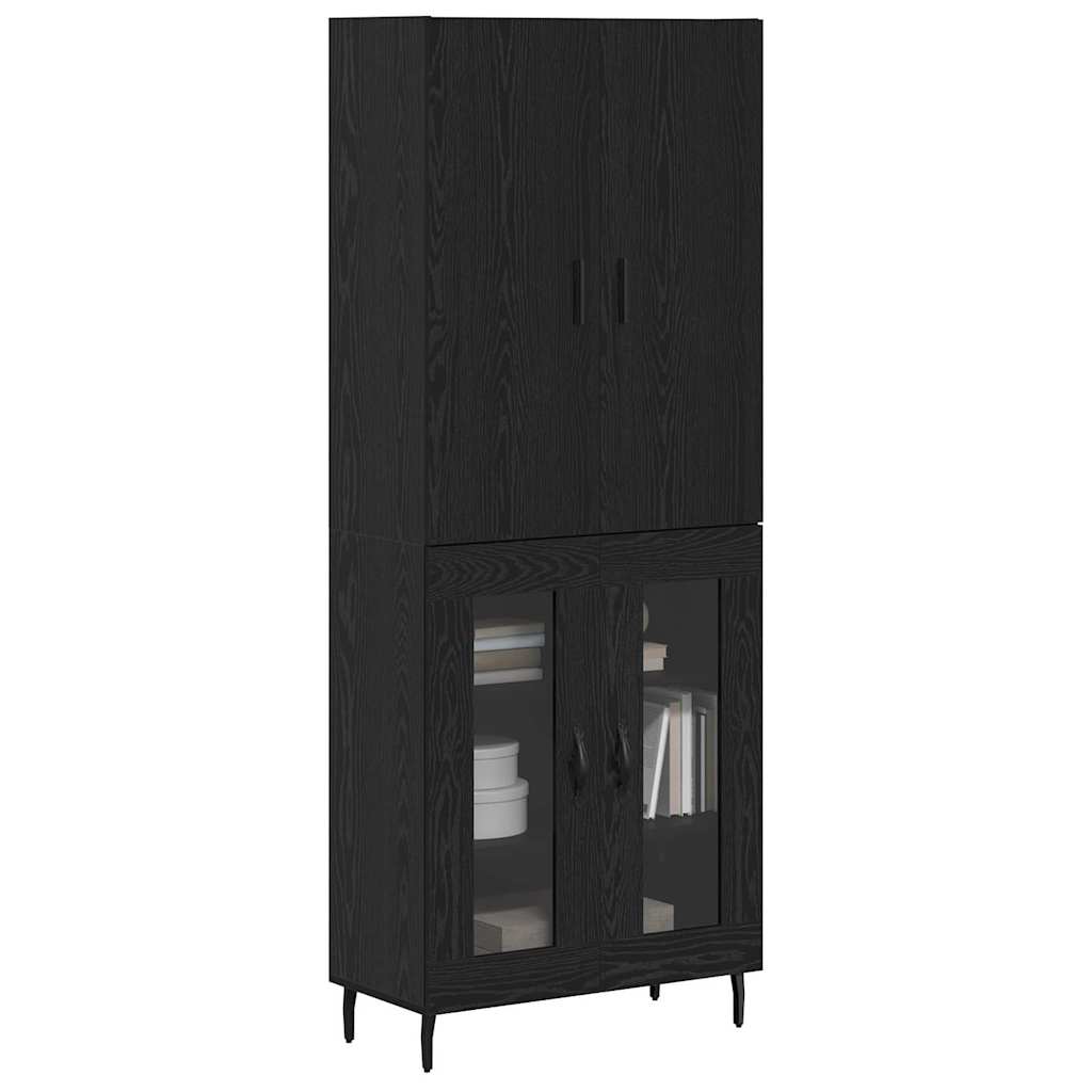 Highboard 2 pcs Artisan-Eiche Engineered Wood und Glas