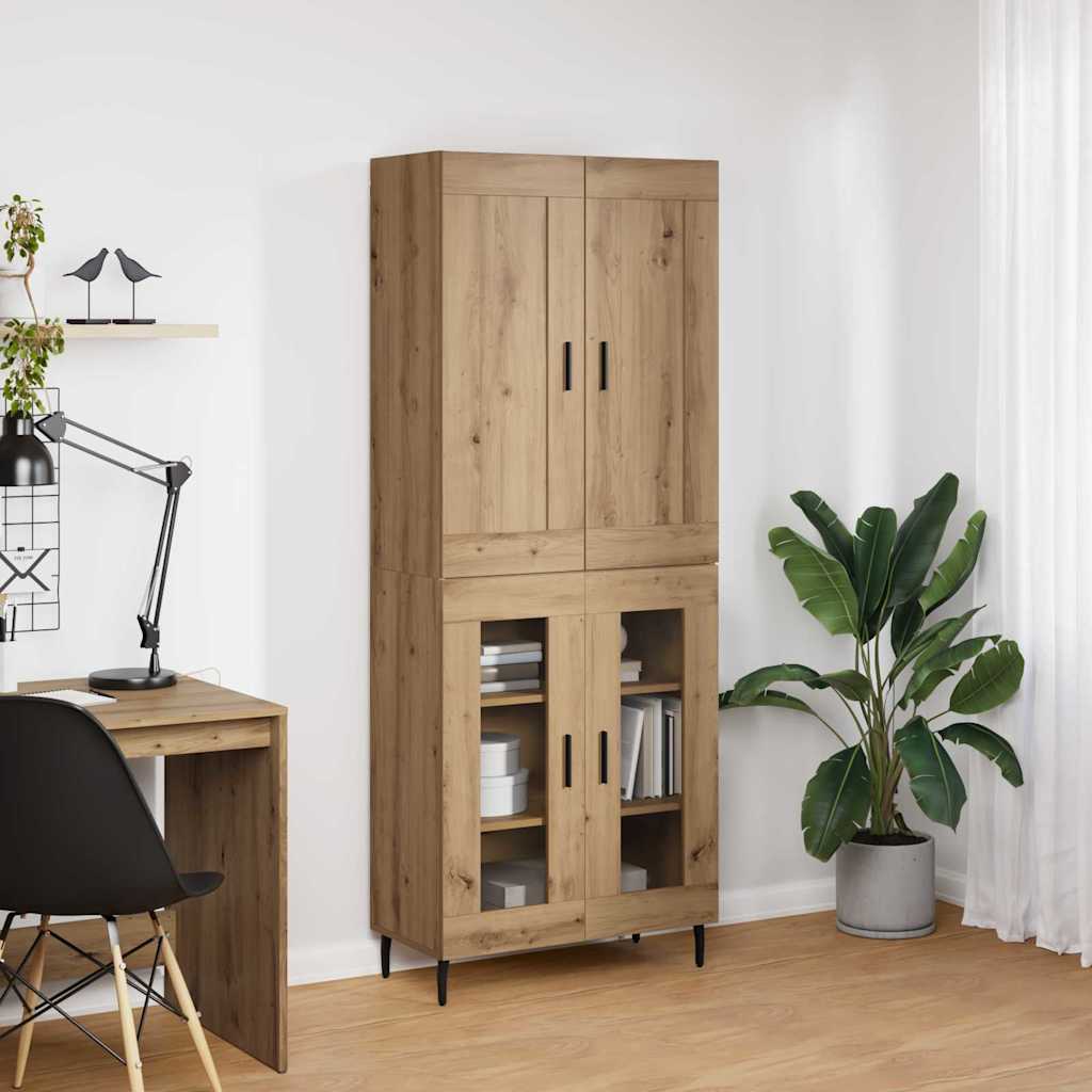 Highboard 2 pcs Artisan-Eiche Holzwerkstoff