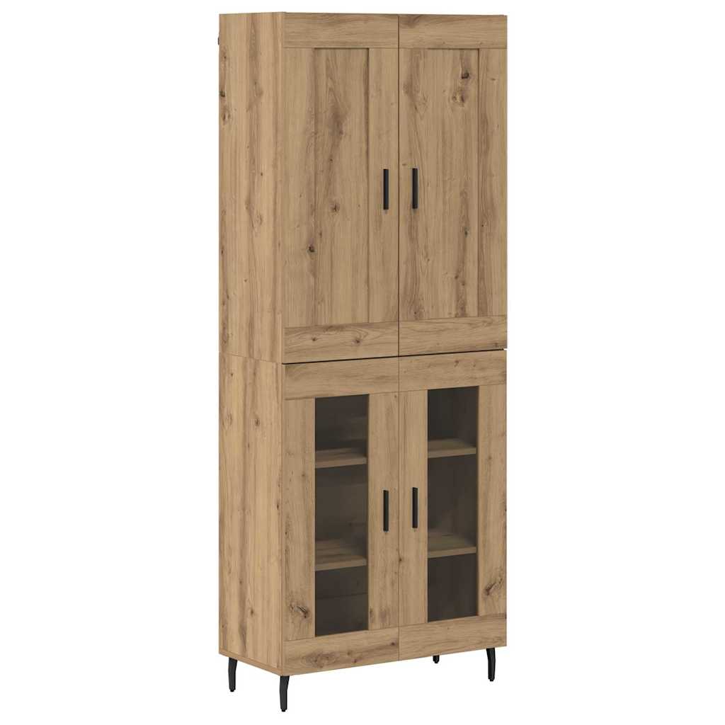 Highboard 2 pcs Artisan-Eiche Holzwerkstoff