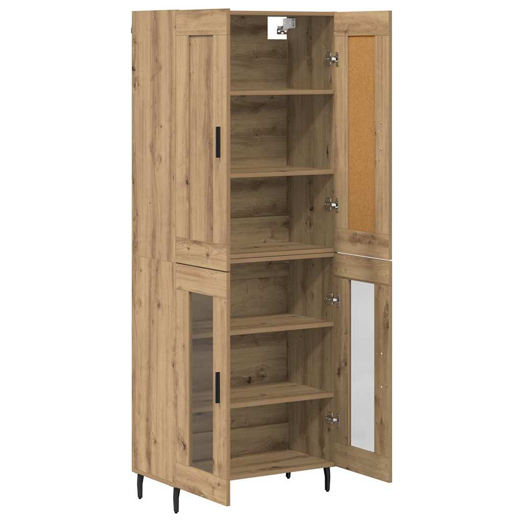 Highboard 2 pcs Artisan-Eiche Holzwerkstoff