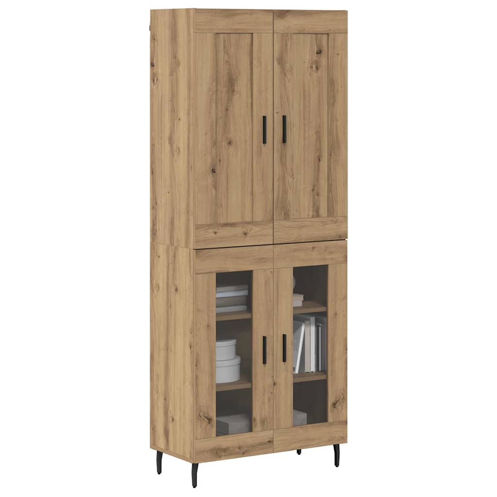 Highboard 2 pcs Artisan-Eiche Holzwerkstoff