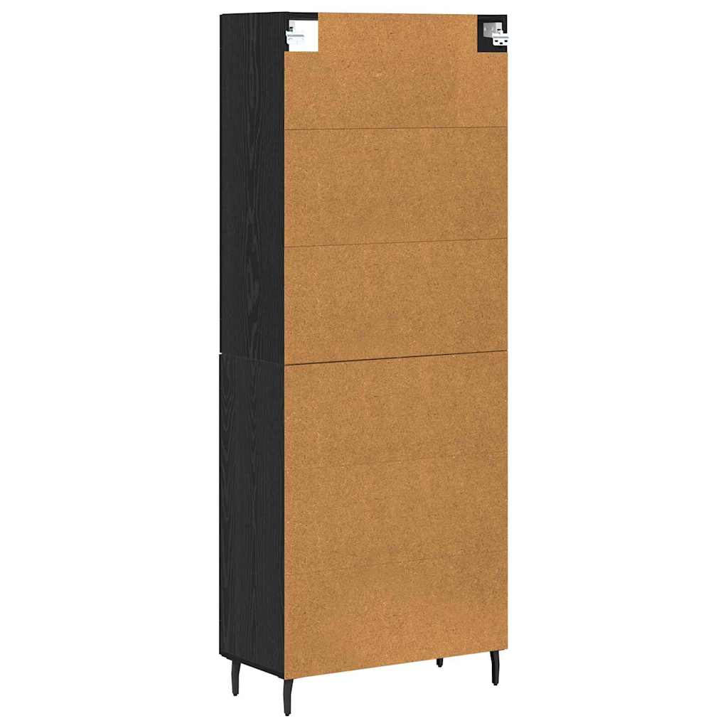 Highboard 2 pcs Schwarz Eichen-Optik Holzwerkstoff