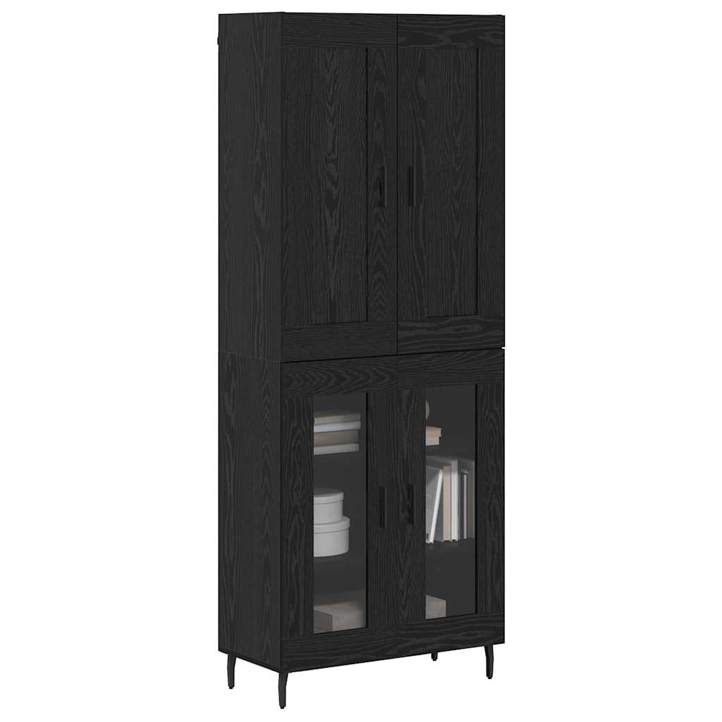 Highboard 2 pcs Schwarz Eichen-Optik Holzwerkstoff