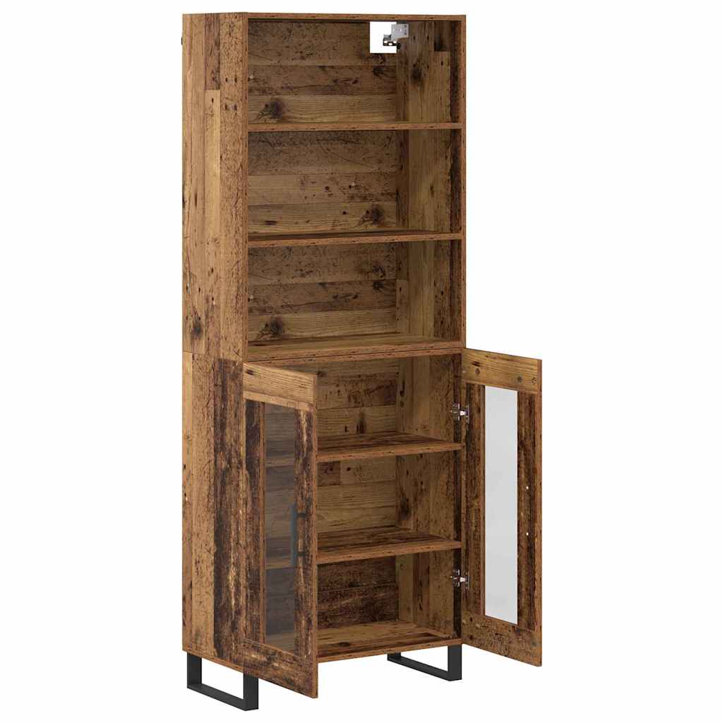 Highboard 2 pcs Altholz Holzwerkstoff
