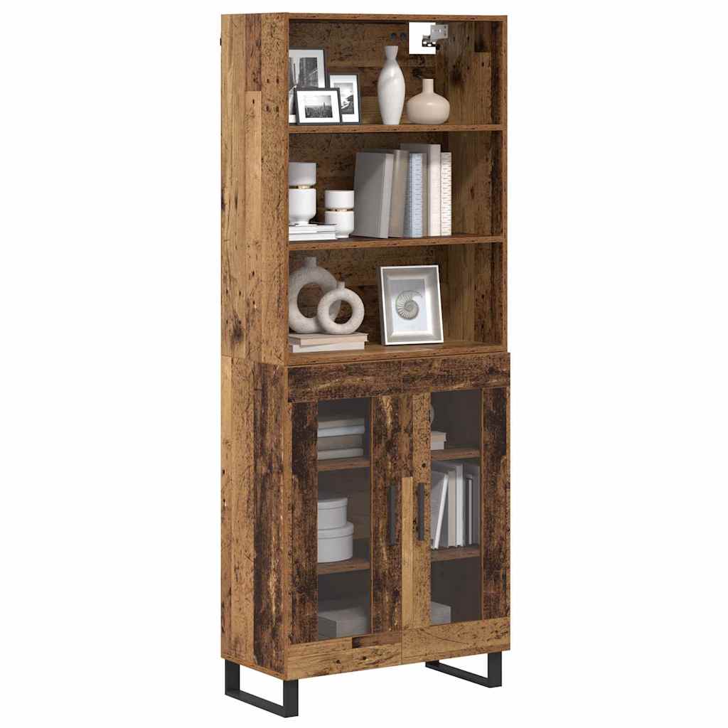 Highboard 2 pcs Altholz Holzwerkstoff