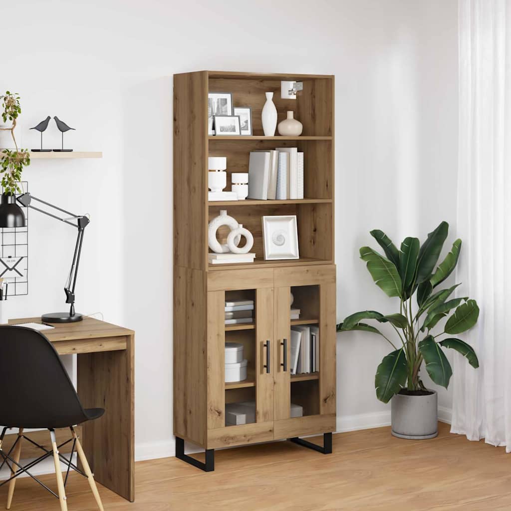 Highboard 2 pcs Artisan-Eiche Holzwerkstoff