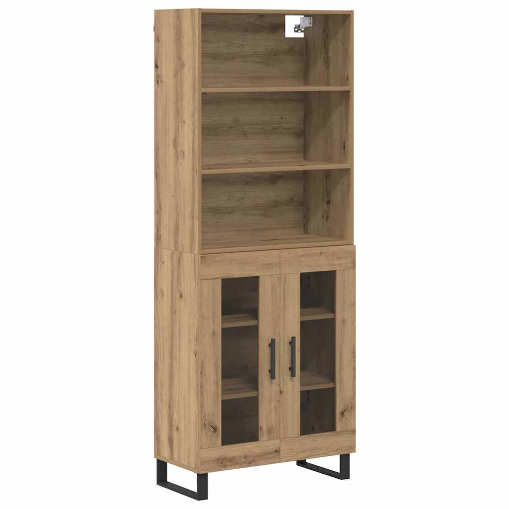 Highboard 2 pcs Artisan-Eiche Holzwerkstoff