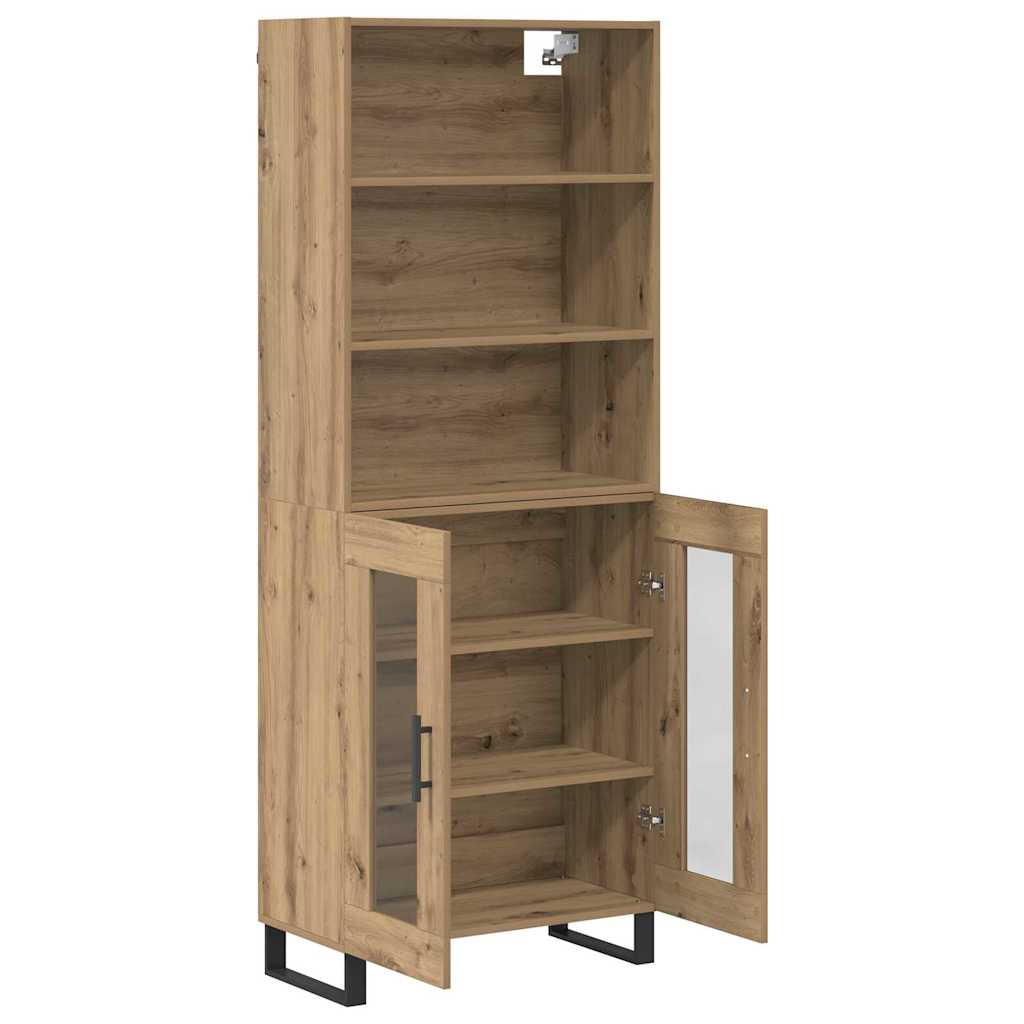 Highboard 2 pcs Artisan-Eiche Holzwerkstoff