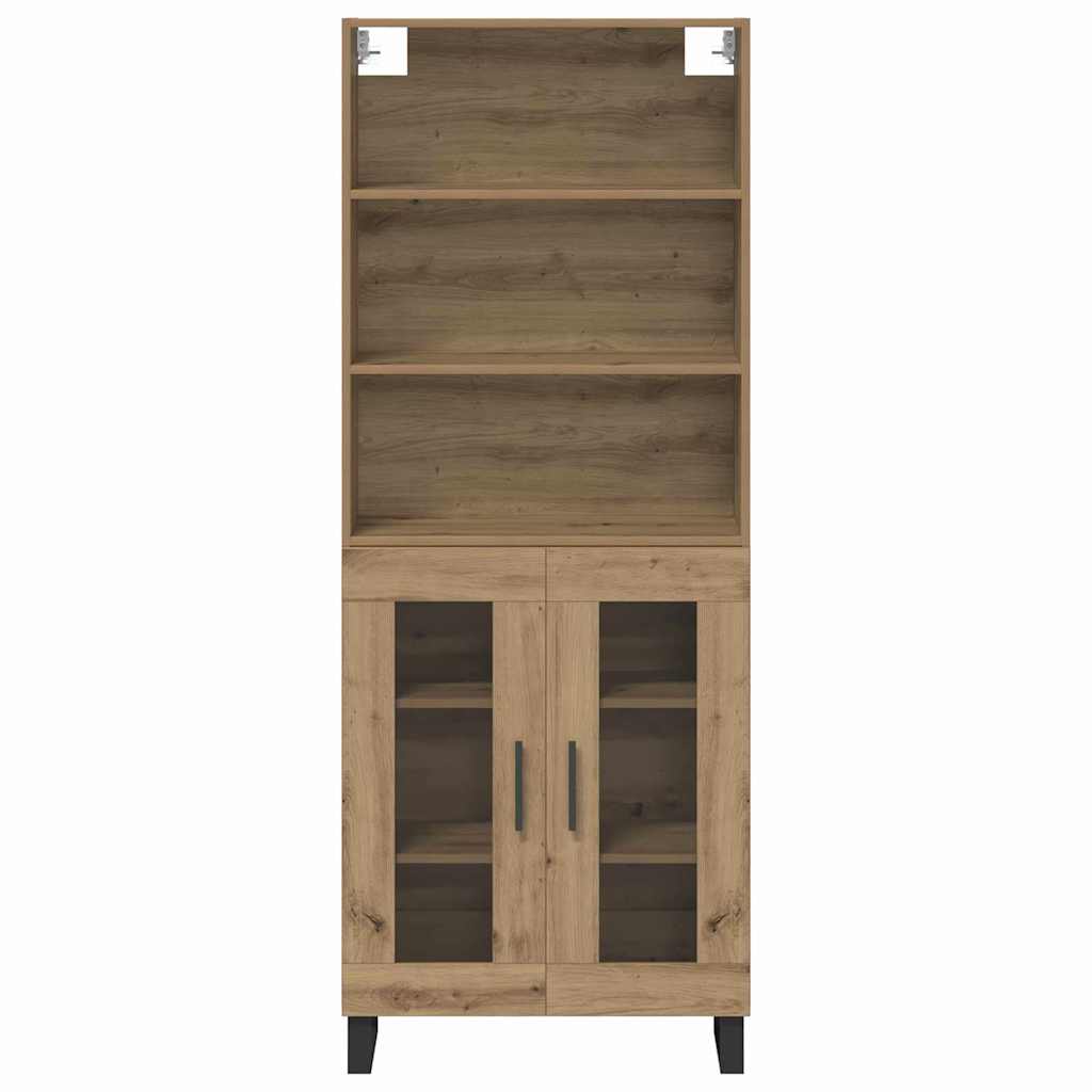 Highboard 2 pcs Artisan-Eiche Holzwerkstoff