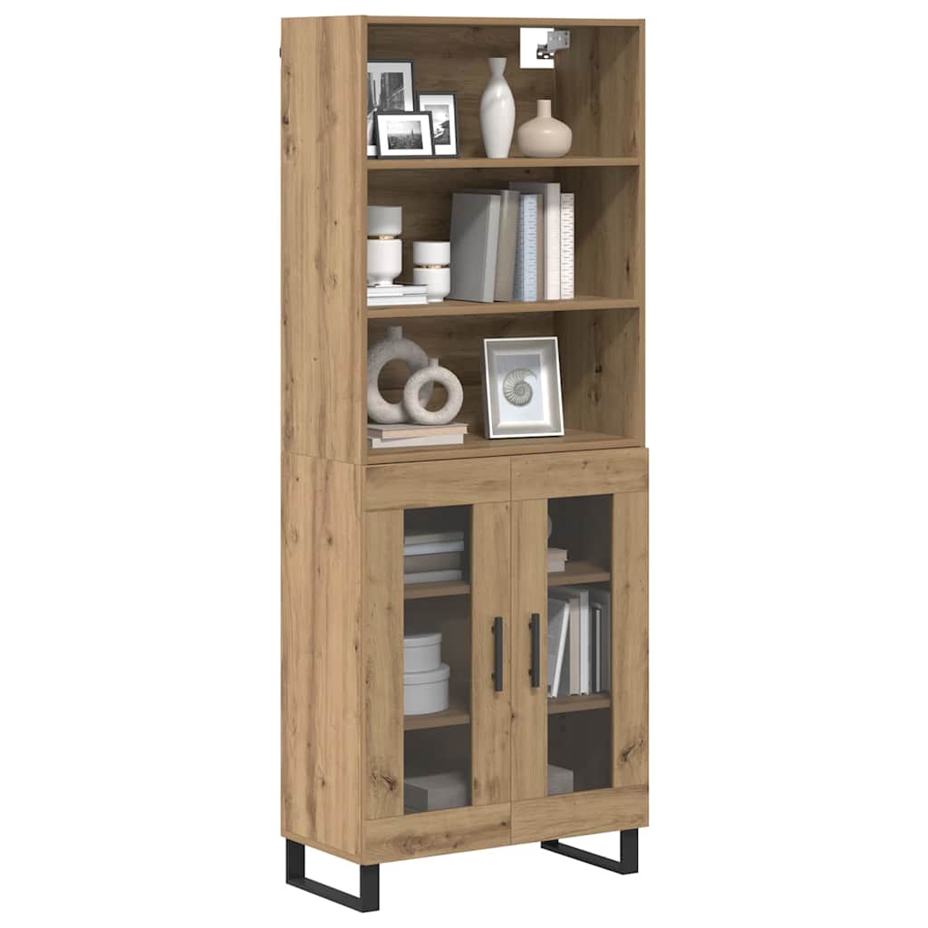 Highboard 2 pcs Artisan-Eiche Holzwerkstoff
