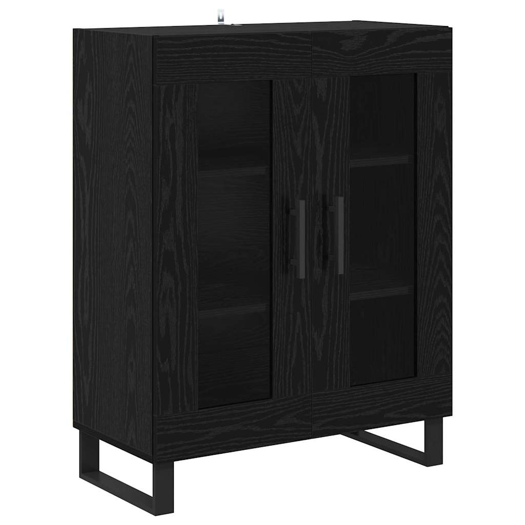 Highboard 2 pcs Schwarz Eichen-Optik Holzwerkstoff