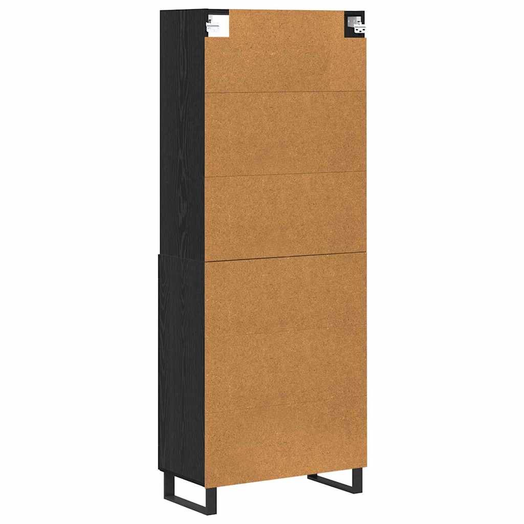 Highboard 2 pcs Schwarz Eichen-Optik Holzwerkstoff