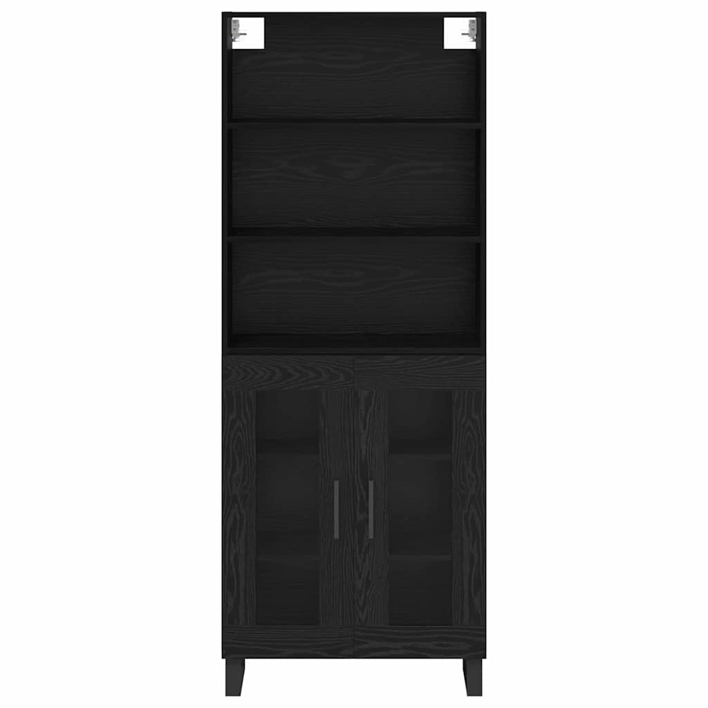 Highboard 2 pcs Schwarz Eichen-Optik Holzwerkstoff