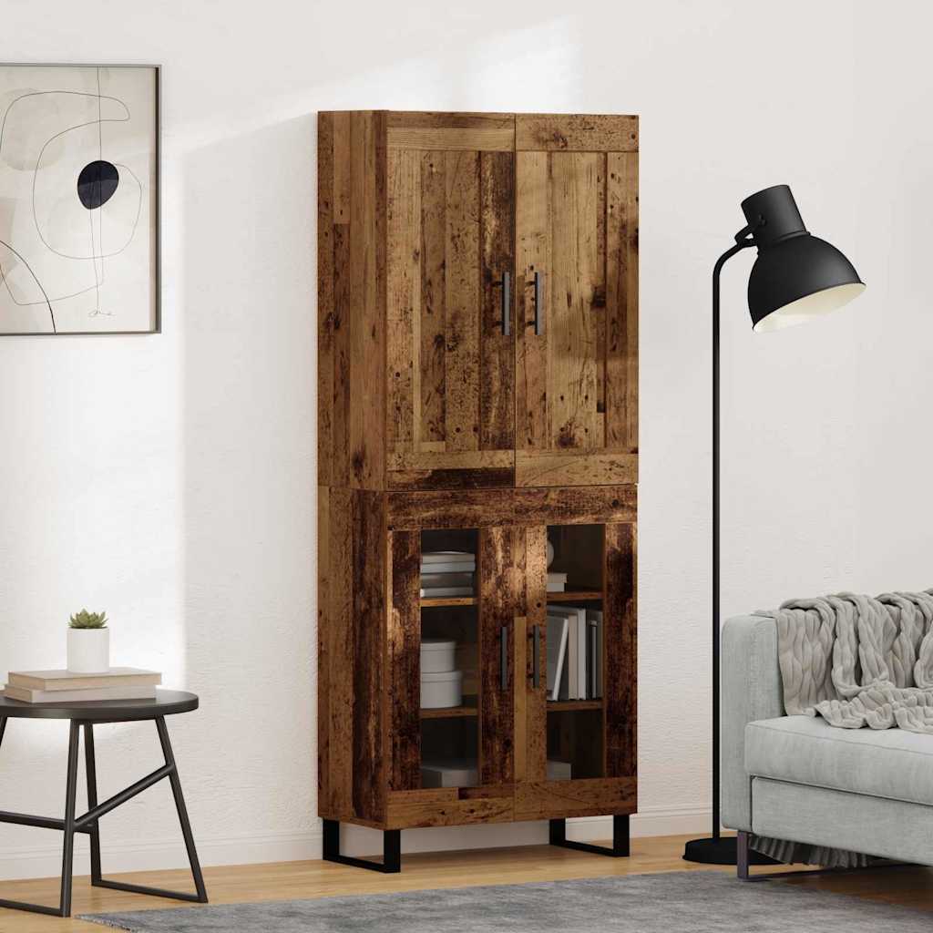 Highboard Altholz 69,5 x 34 x 180 cm Holzwerkstoff