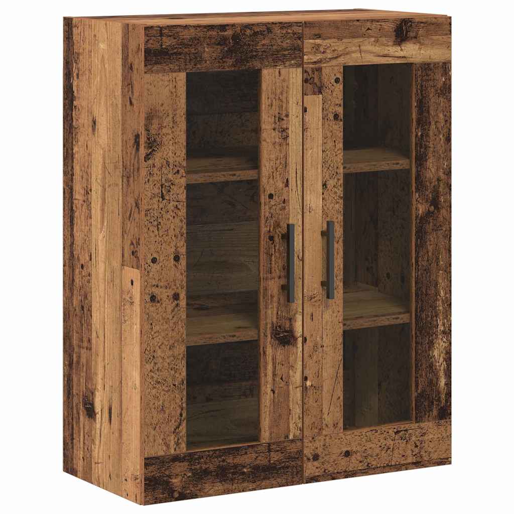 Highboard 2 pcs Altholz Engineered Wood und Glas