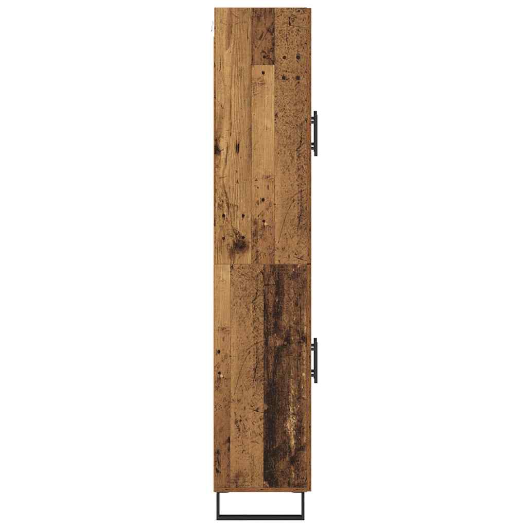 Highboard 2 pcs Altholz Engineered Wood und Glas