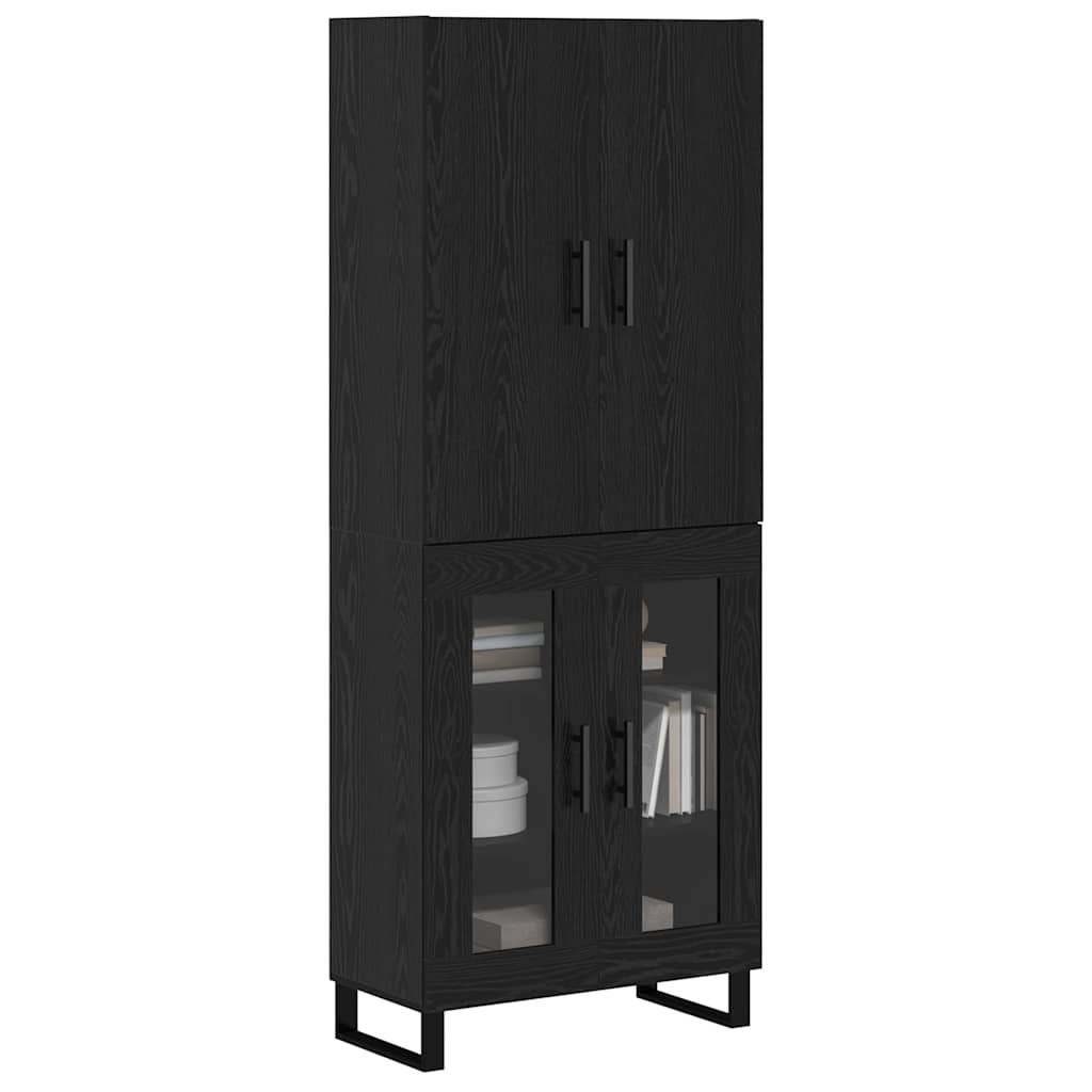 Highboard 2 pcs Schwarz Eichen-Optik 69,5 x 34 x 180 cm