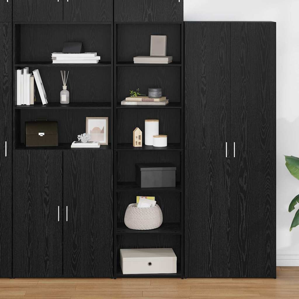 Schrank Schwarz Eichen-Optik 50 x 41 x 185 cm Holzwerkstoff