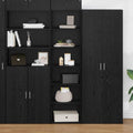 Schrank Schwarz Eichen-Optik 50 x 41 x 185 cm Holzwerkstoff