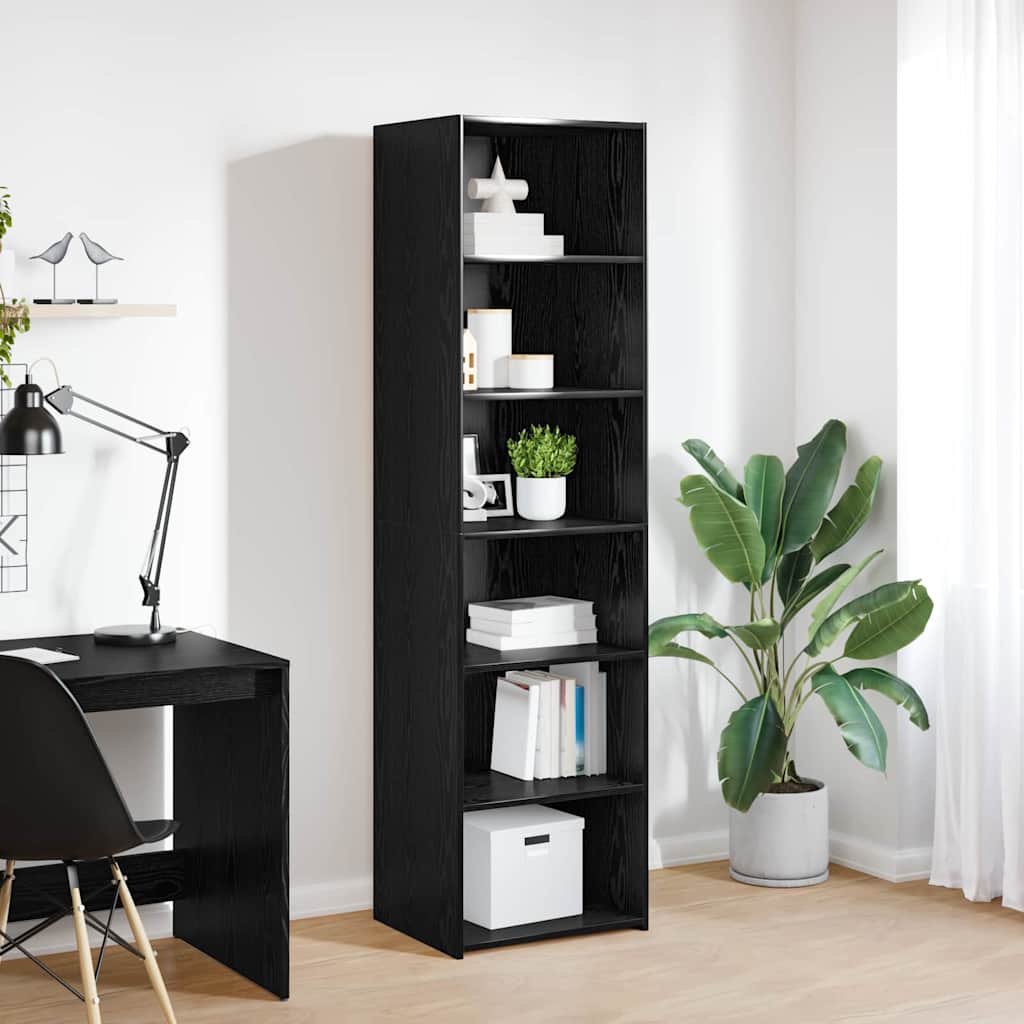 Schrank Schwarz Eichen-Optik 50 x 41 x 185 cm Holzwerkstoff