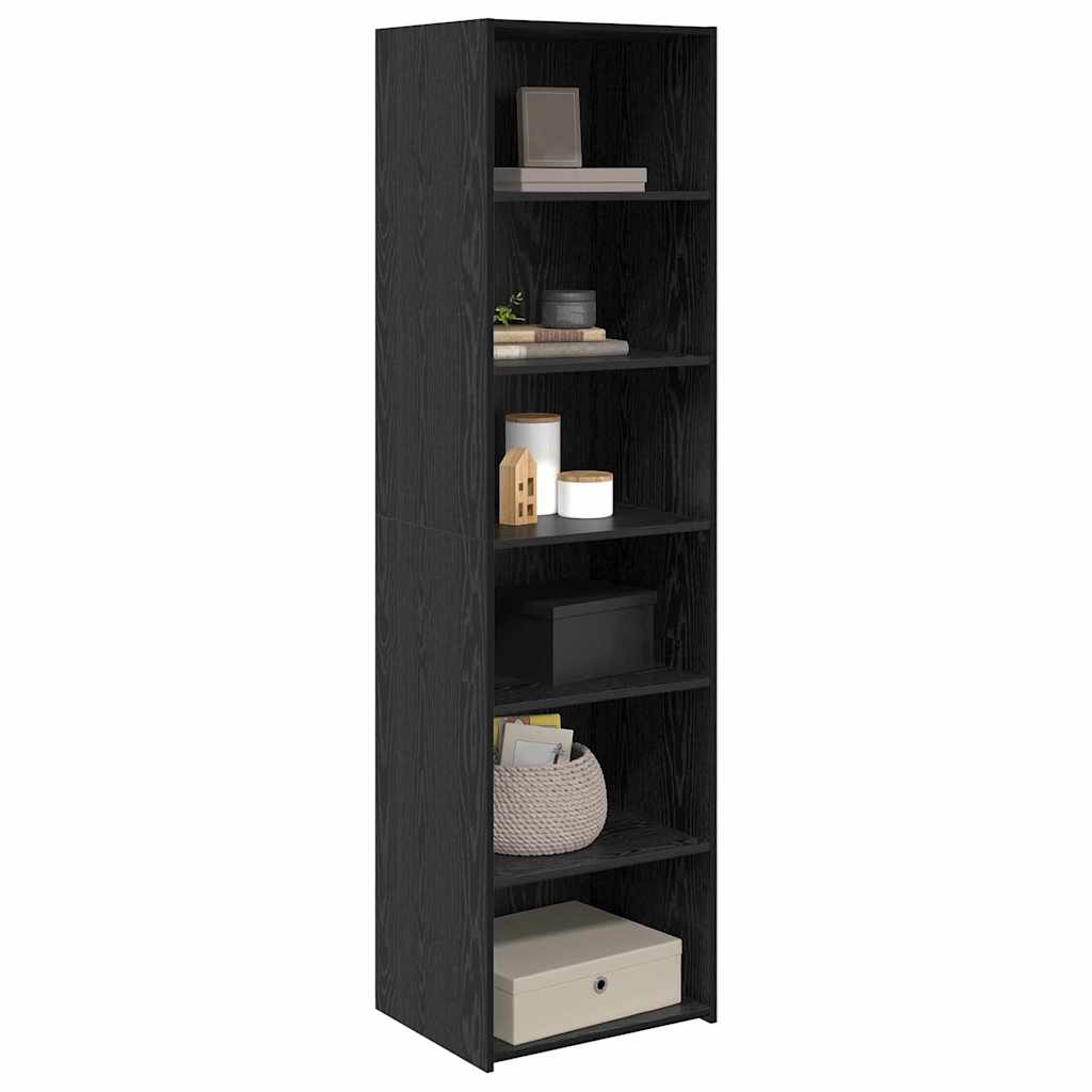 Schrank Schwarz Eichen-Optik 50 x 41 x 185 cm Holzwerkstoff
