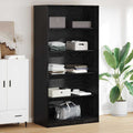 Kleiderschrank mit Regal Schwarz Eichen-Optik 100 x 50 x 200 cm