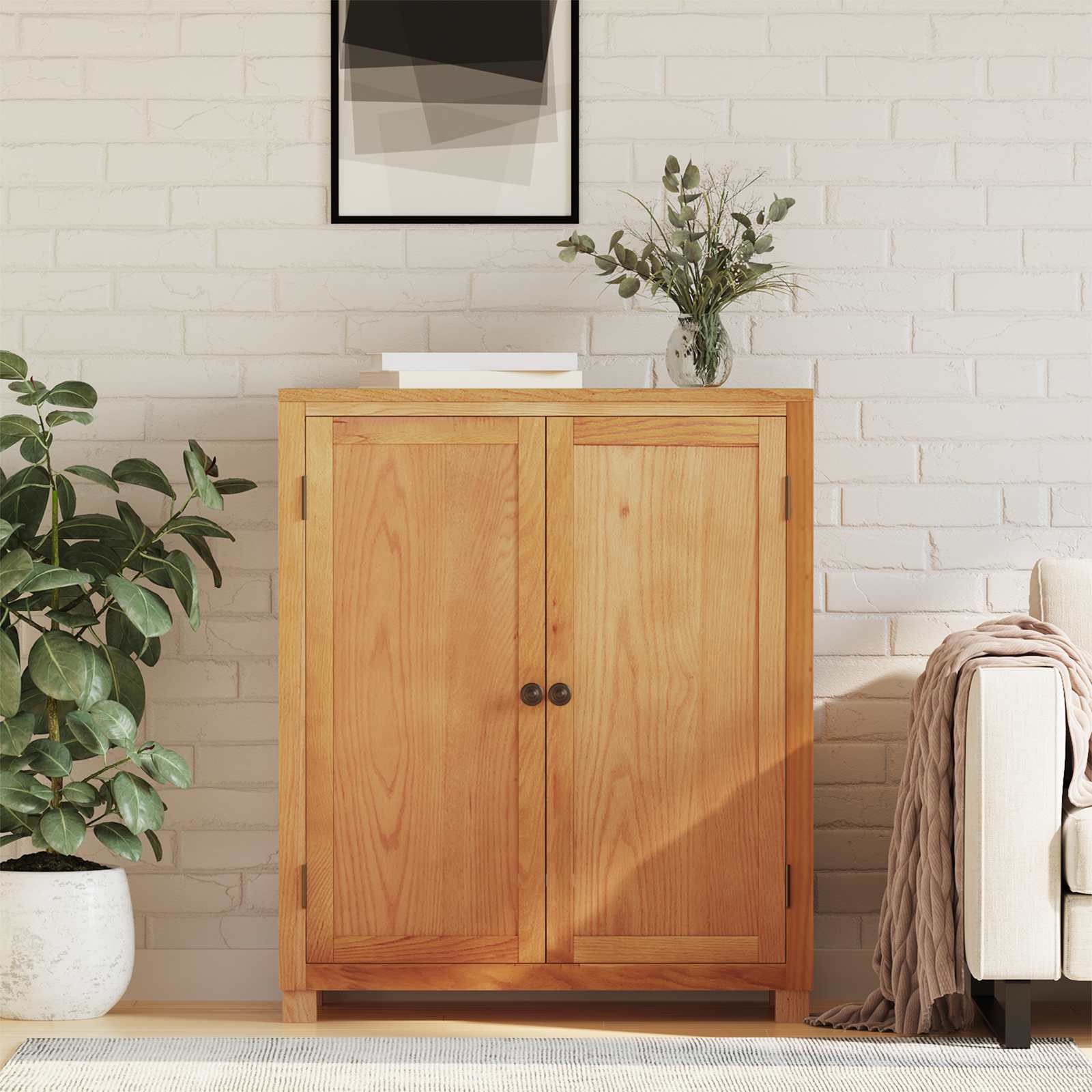 Schrank mit Speicher mit Tür Braun Holzwerkstoff