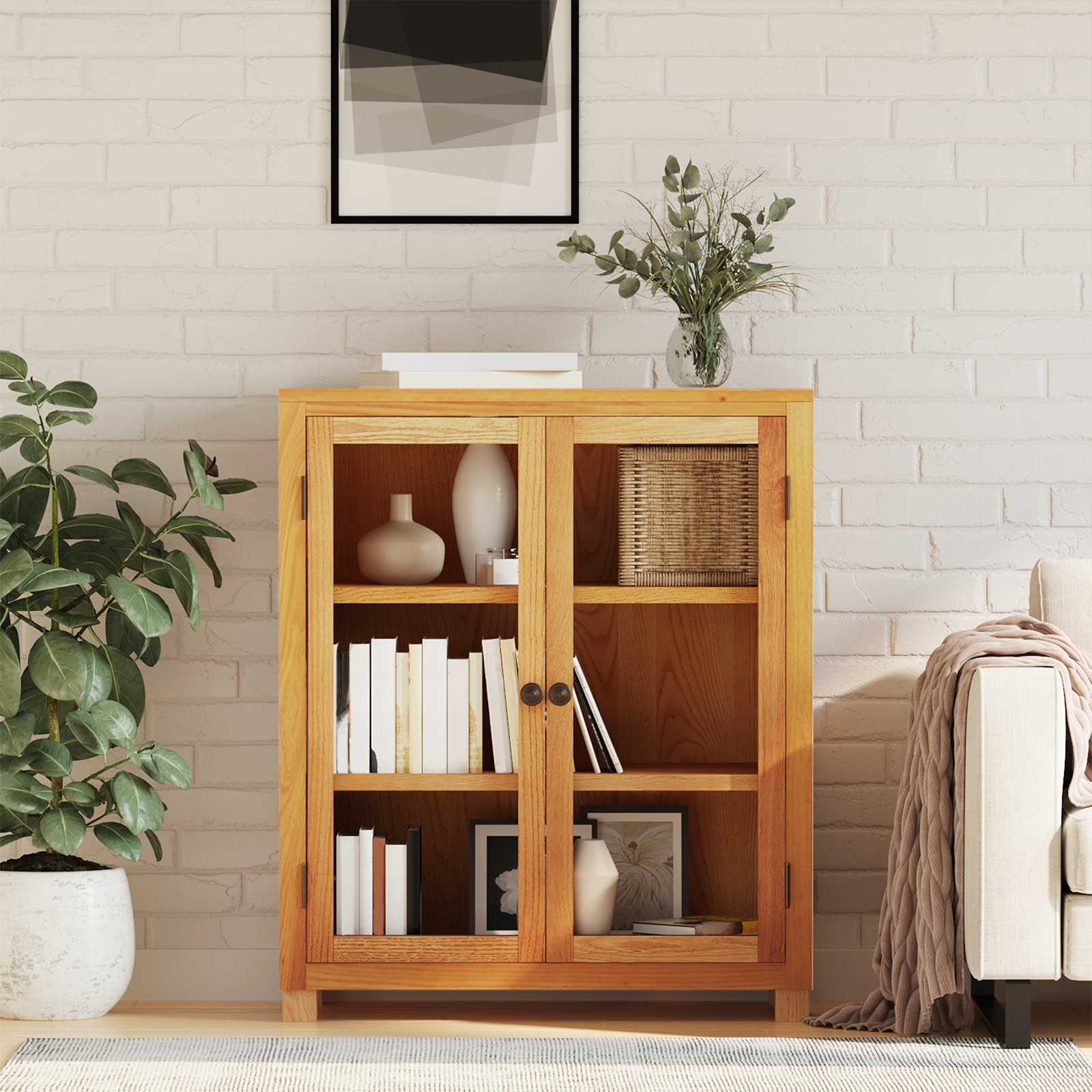 Schrank mit Regal mit Tür Braun 80 x 35 x 95 cm Holzwerkstoff