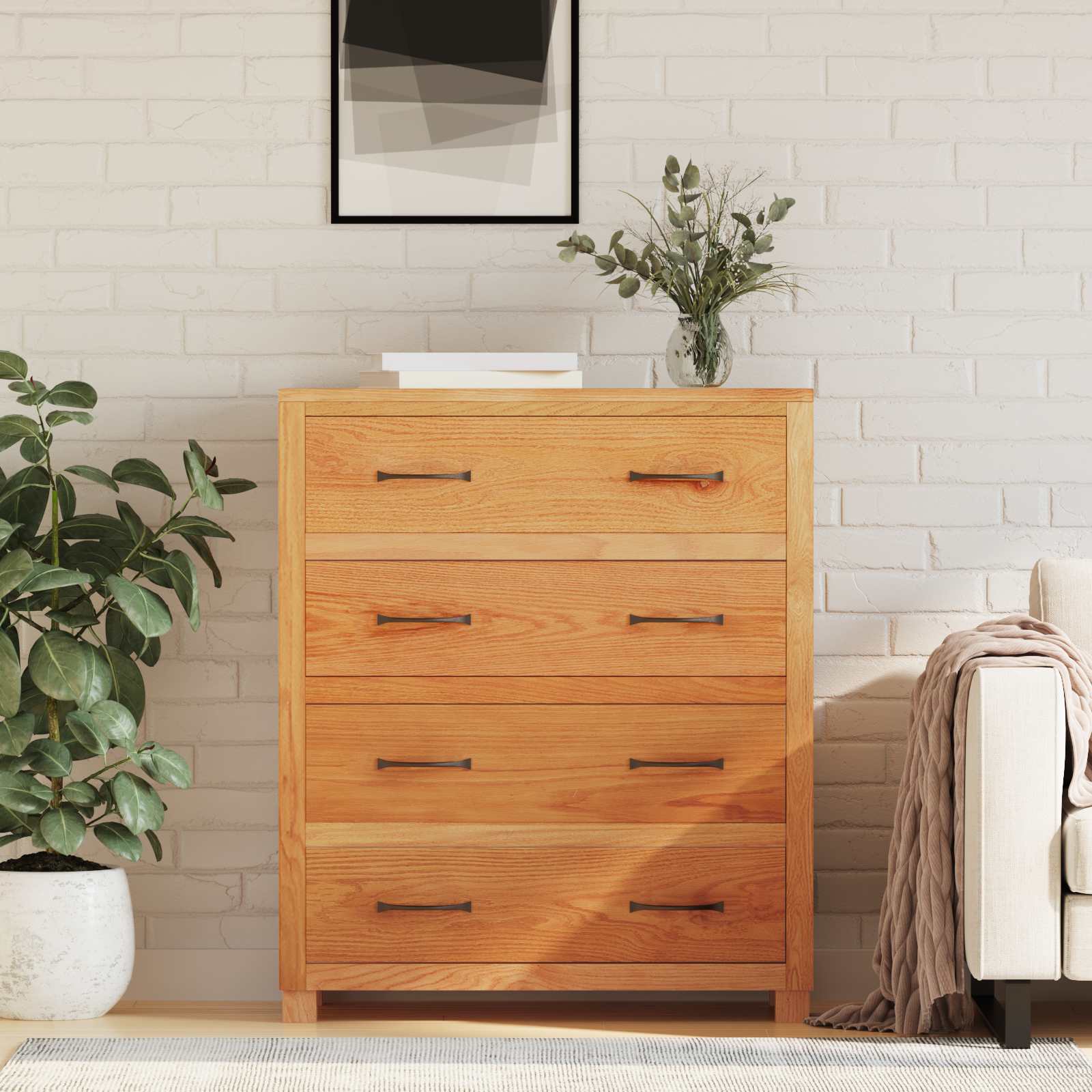 Schrank mit Schubladen mit Speicher Braun Holzwerkstoff