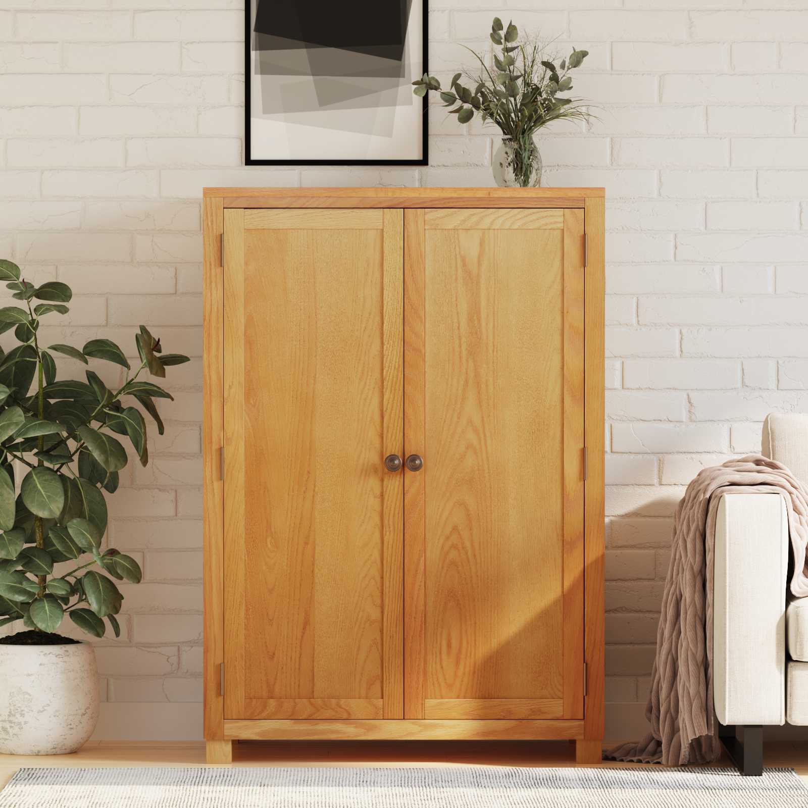 Kleiderschrank mit Speicher mit Tür Braun Holzwerkstoff
