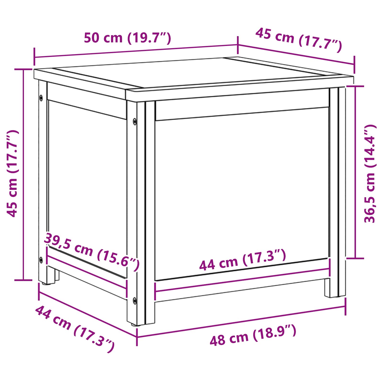 Aufbewahrungsbox mit Speicher 50 x 45 x 45 cm