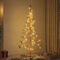 Holz Weihnachtsbaum mit Ständer Braun 180 cm Bambus