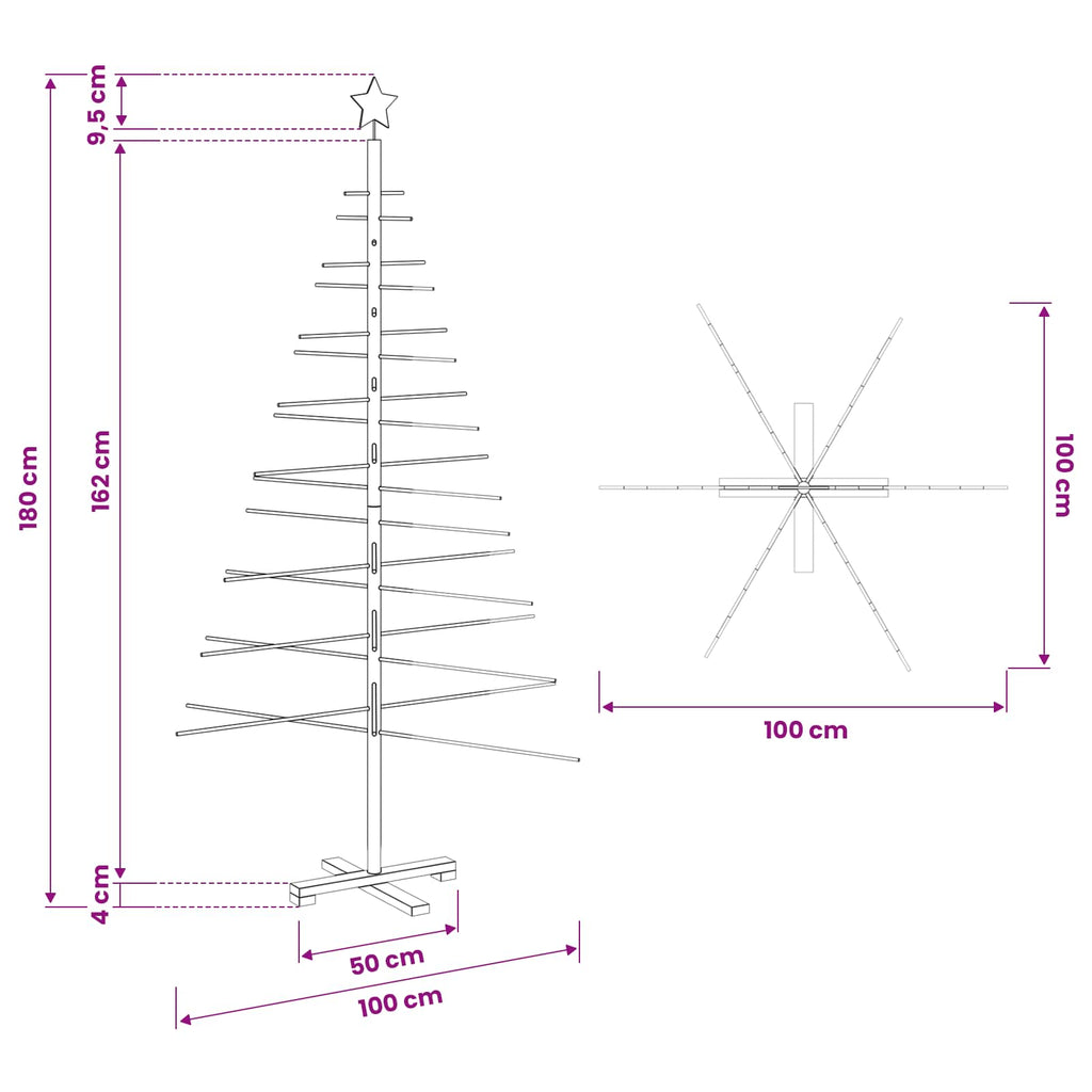 Holz Weihnachtsbaum mit Ständer Braun 180 cm Bambus