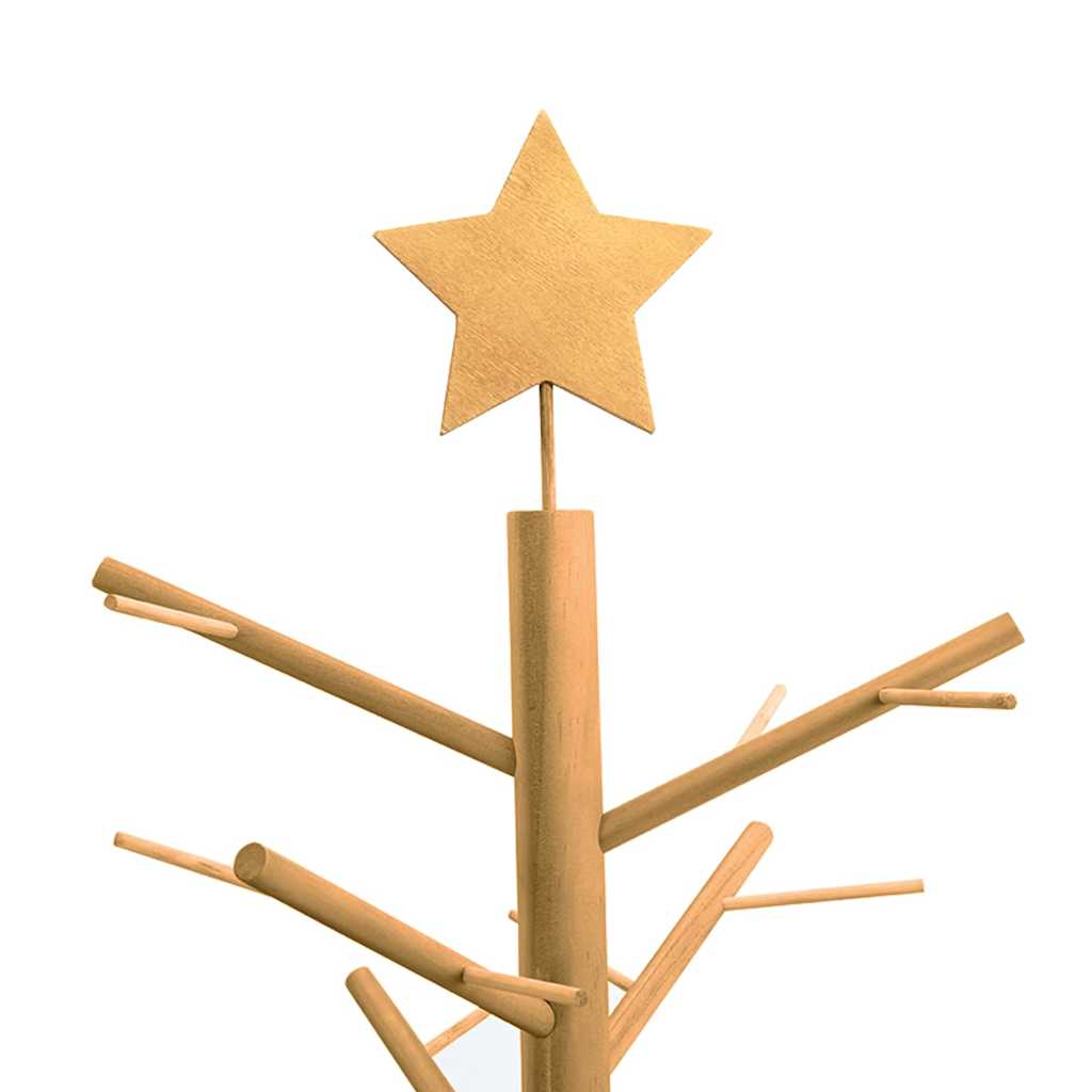Holz Weihnachtsbaum Braun 125 cm Massives Kiefernholz