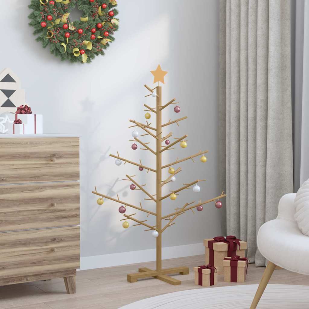 Holz Weihnachtsbaum Braun 125 cm Massives Kiefernholz