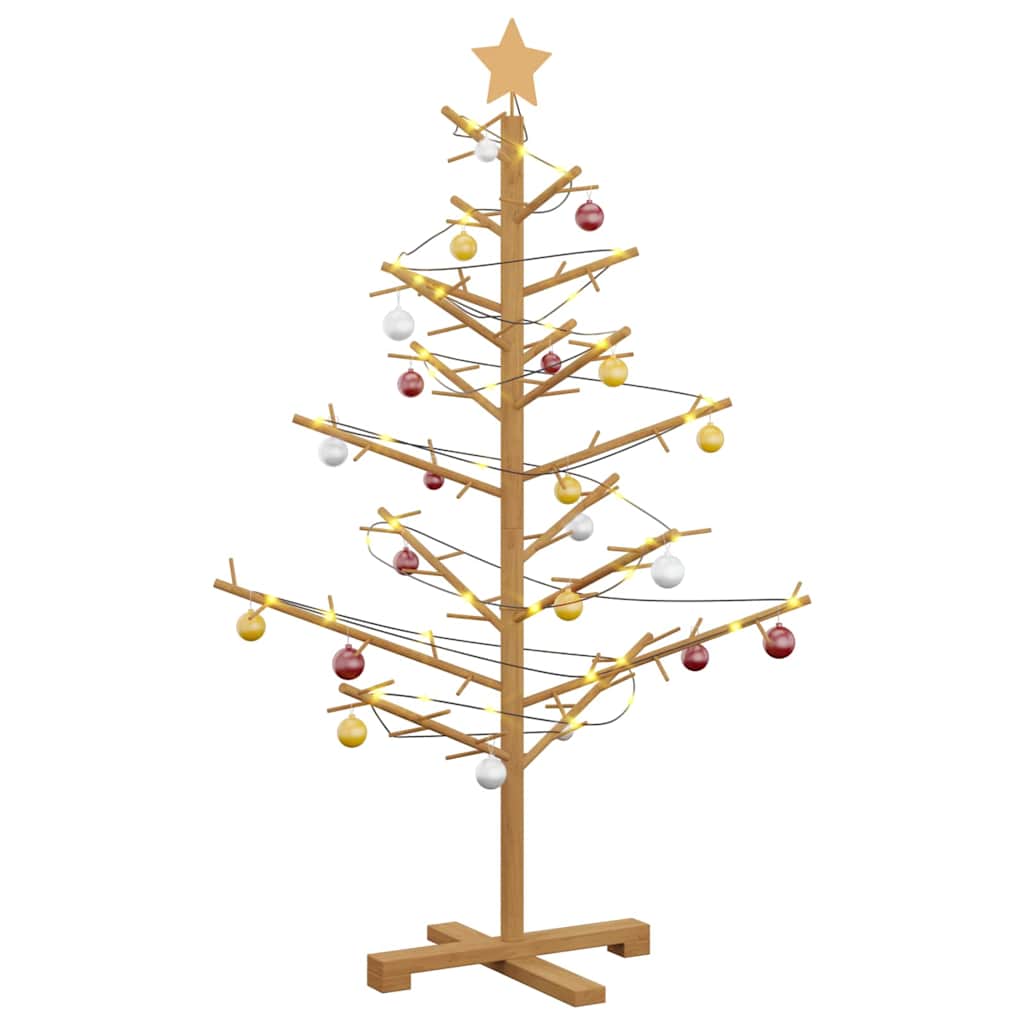 Holz Weihnachtsbaum Braun 125 cm Massives Kiefernholz