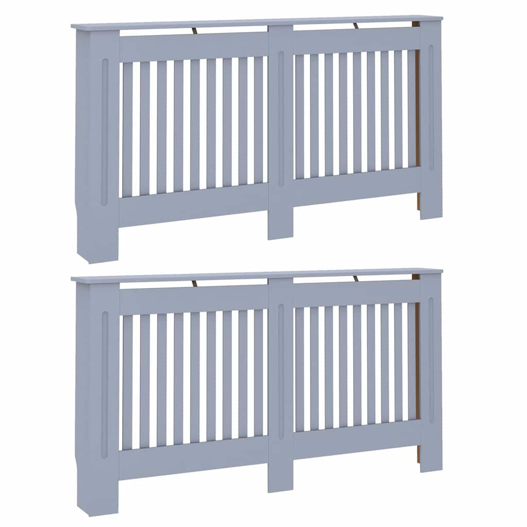 Heizkörperabdeckung 2 pcs Grau 152 x 19 x 81,5 cm Holzwerkstoff