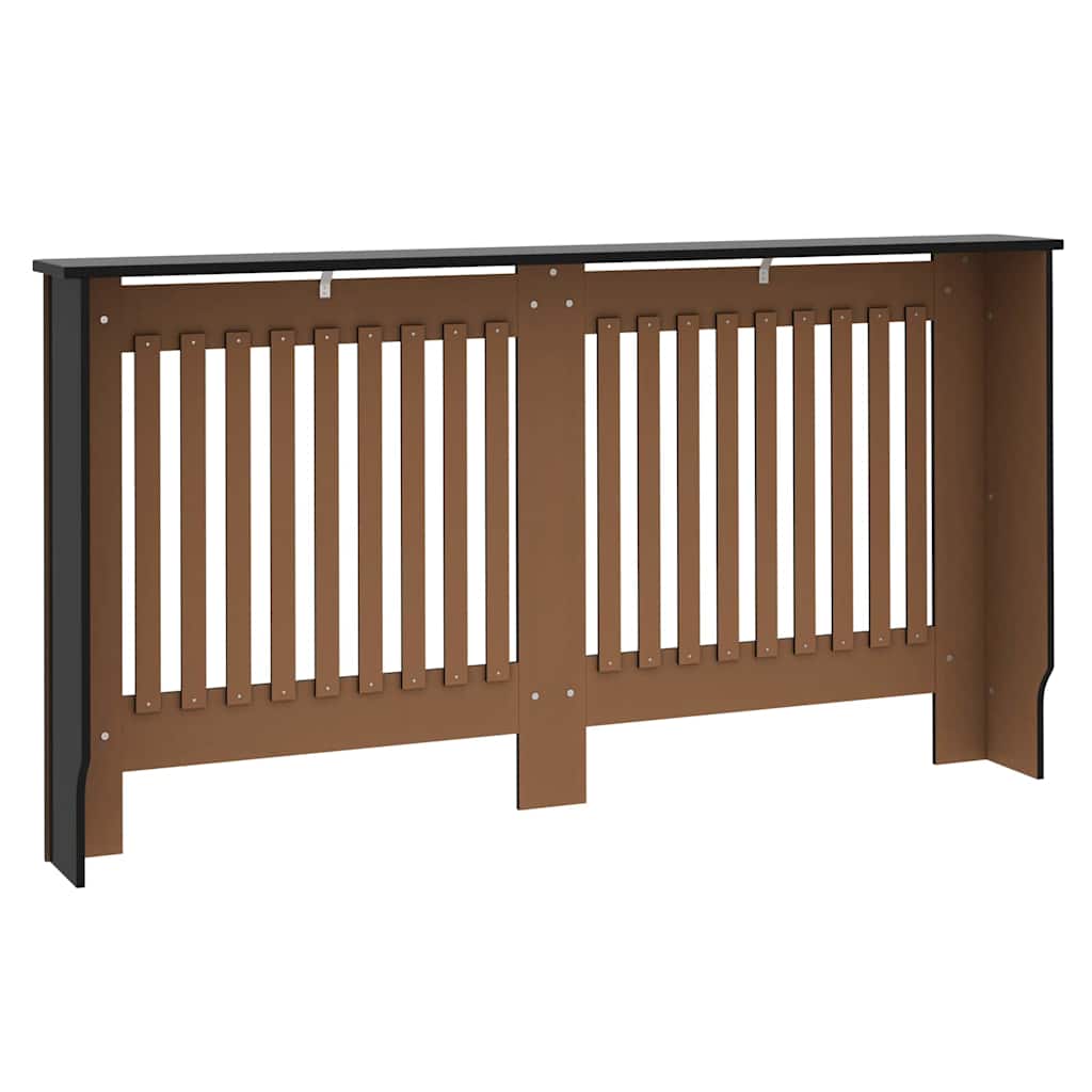 Heizkörperabdeckung 2 pcs Schwarz 152 x 19 x 81,5 cm