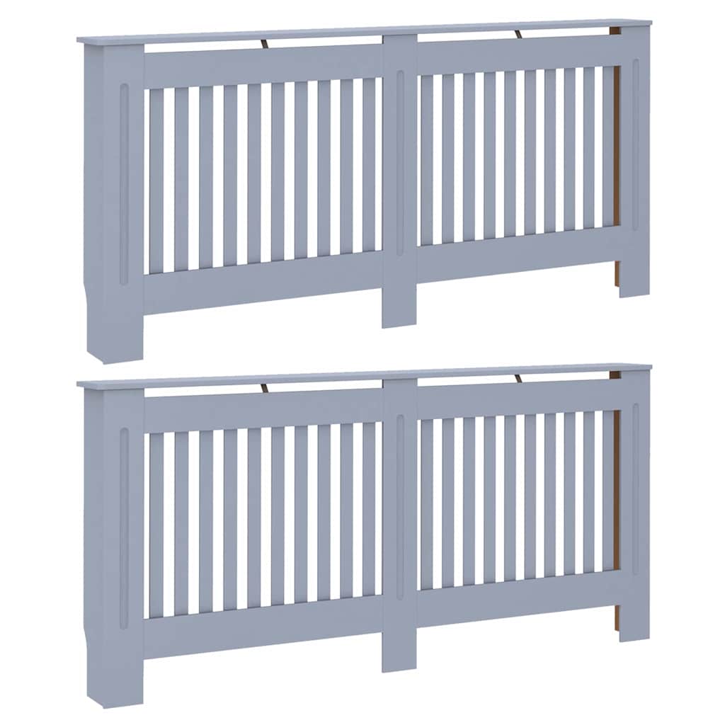 Heizkörperabdeckung 2 pcs Grau 172 x 19 x 81,5 cm Holzwerkstoff