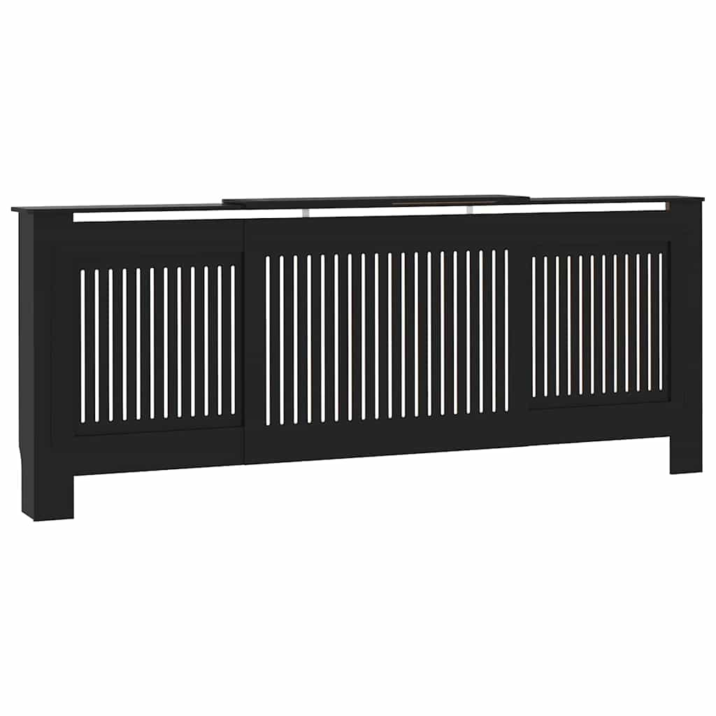 Heizkörperabdeckung 2 pcs Schwarz 205 x 20,5 x 81,5 cm