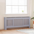 Heizkörperabdeckung 2 pcs Grau 205 x 20,5 x 81,5 cm