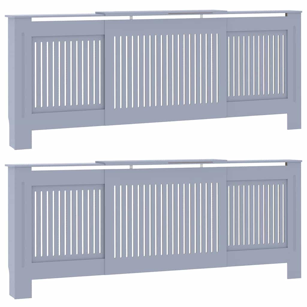 Heizkörperabdeckung 2 pcs Grau 205 x 20,5 x 81,5 cm