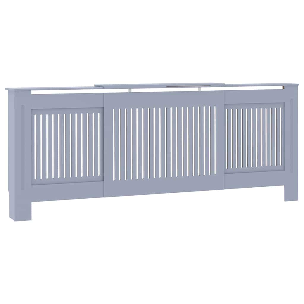 Heizkörperabdeckung 2 pcs Grau 205 x 20,5 x 81,5 cm