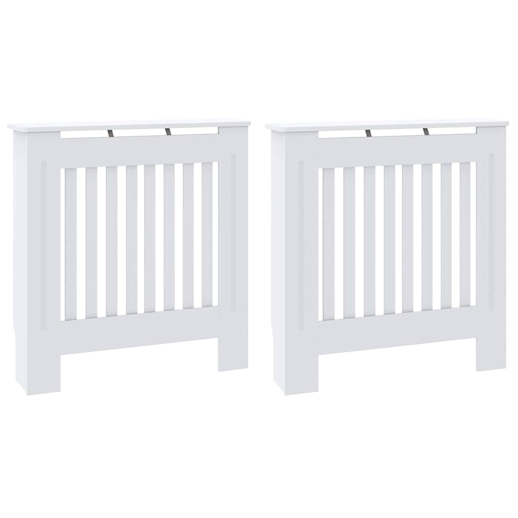 Heizkörperabdeckung 2 pcs Weiß 78 x 19 x 81,5 cm Holzwerkstoff