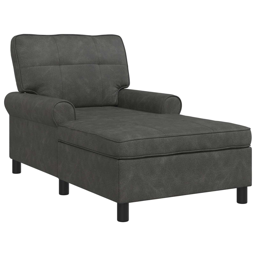Lounge-Liege mit Kissen Schwarz 91 x 157 x 91 cm Kunstleder