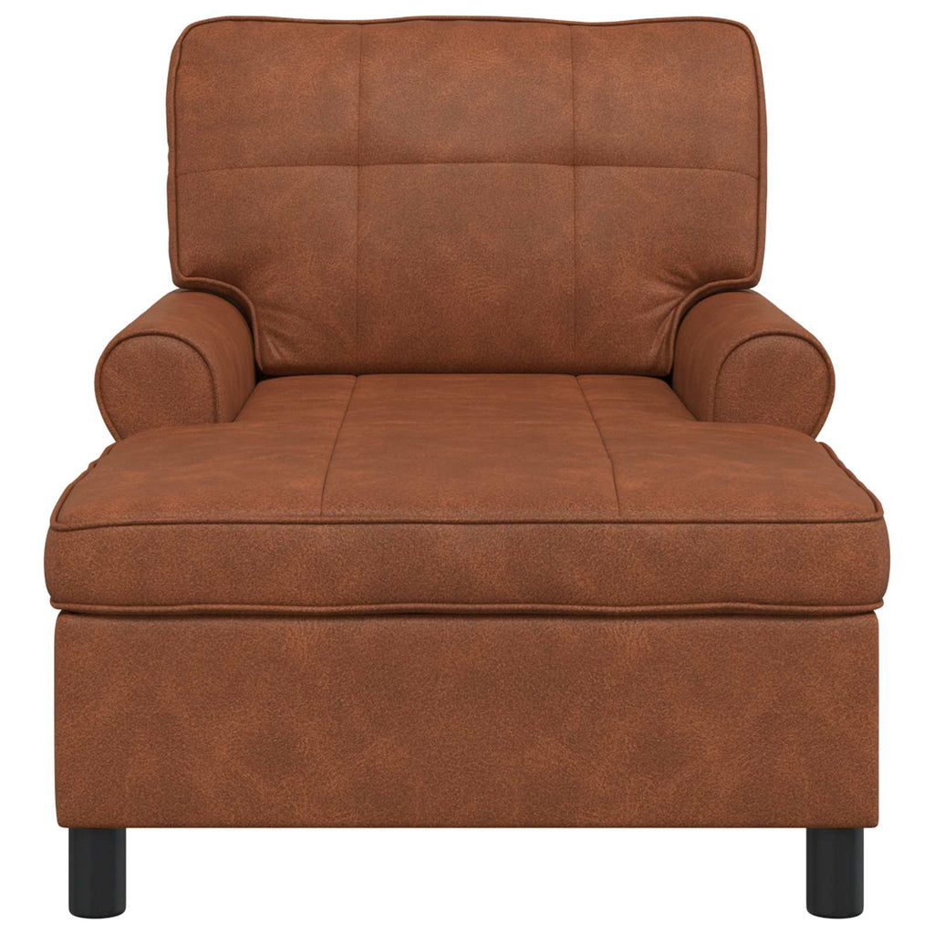 Lounge-Liege mit Kissen Braun 91 x 157 x 91 cm Kunstleder