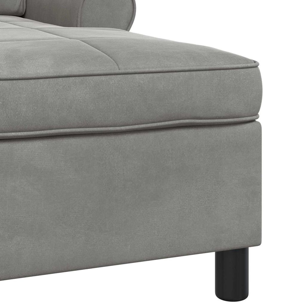 Lounge-Liege mit Kissen Hellgrau 91 x 157 x 91 cm Samt