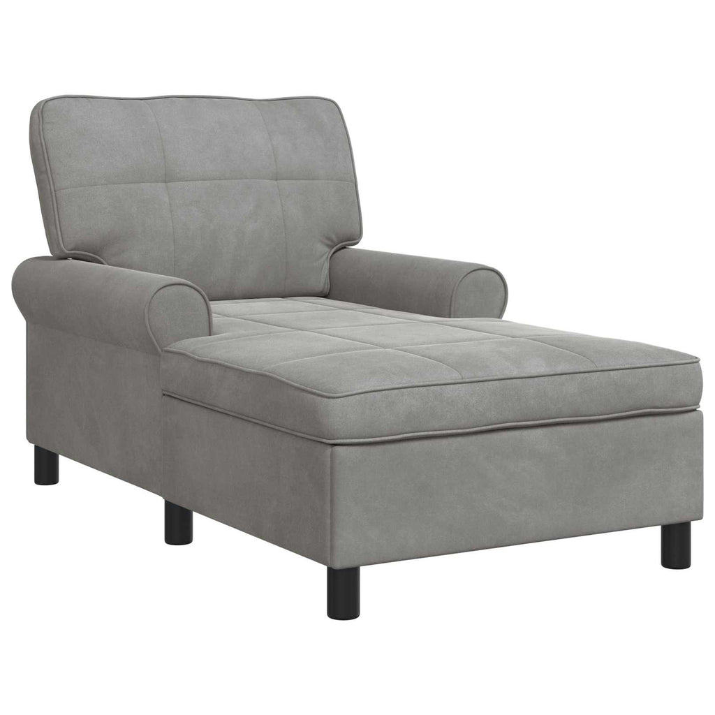 Lounge-Liege mit Kissen Hellgrau 91 x 157 x 91 cm Samt