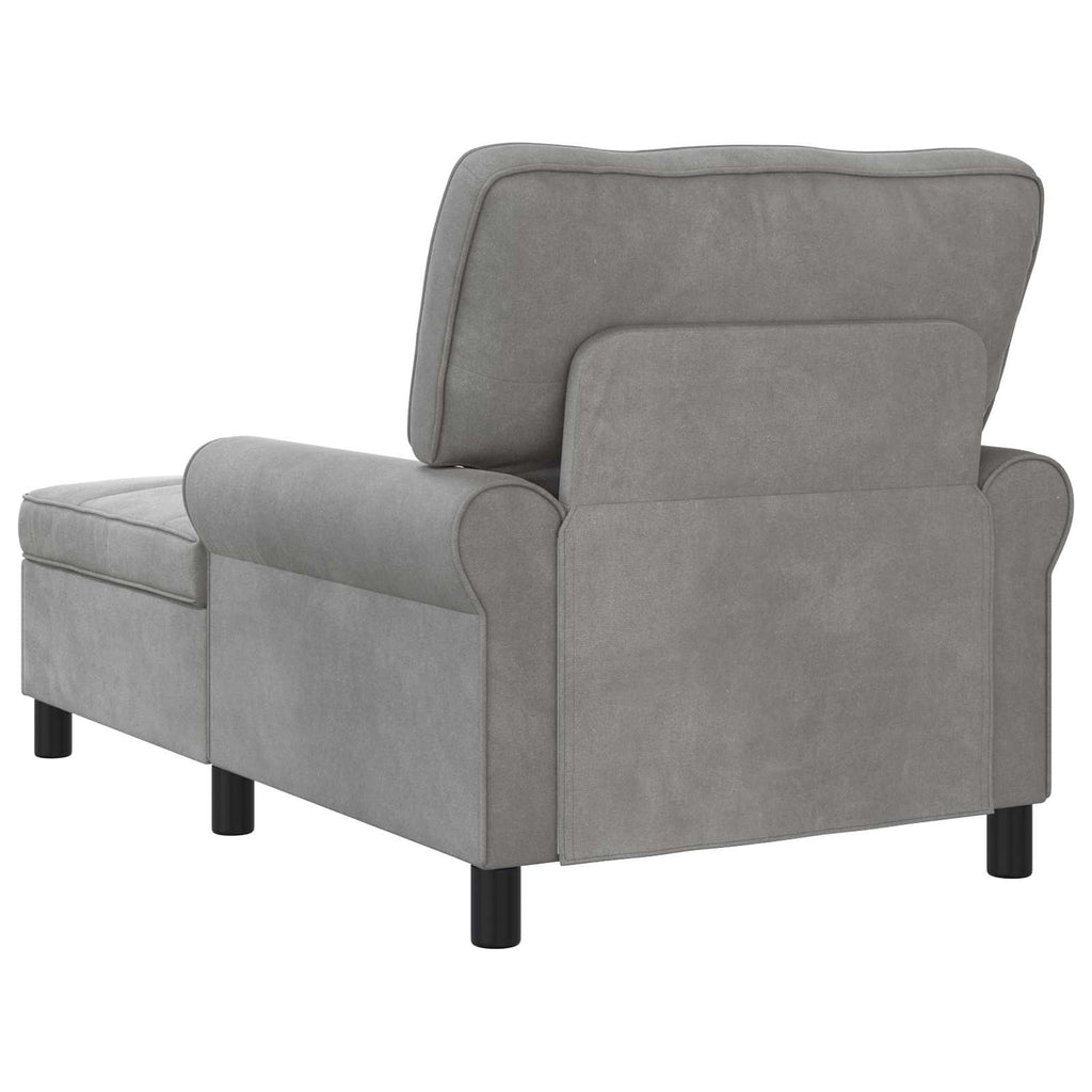 Lounge-Liege mit Kissen Hellgrau 91 x 157 x 91 cm Samt